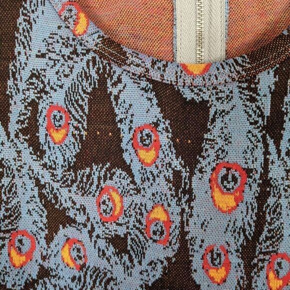 Lularoe Amelia Blue Peacock Short Sleeve Pleated Dress Small - Picture 8 of 9